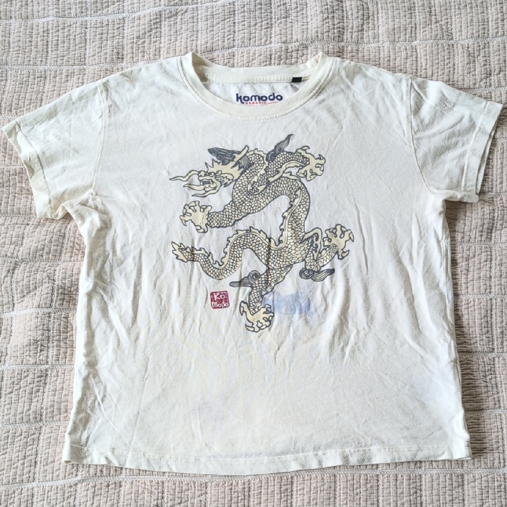 Superdry  Tee with Dragon Print - White